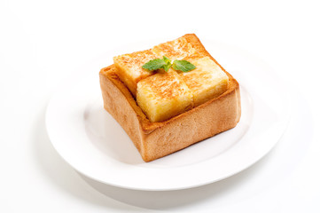 ice cream and bread isolate