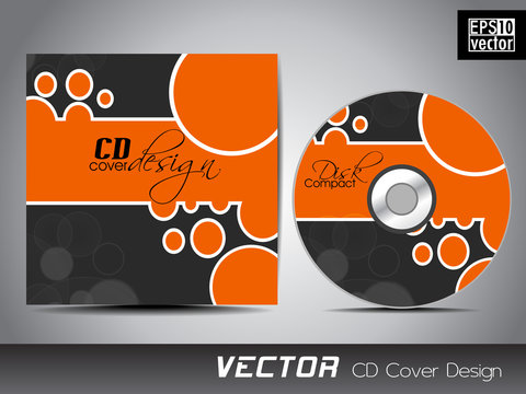 Vector CD cover design with colorful abstract design