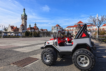 Naklejka premium City of Sopot vision through the eyes of a child, Poland.