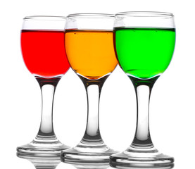 alcoholic cocktails isolated on white