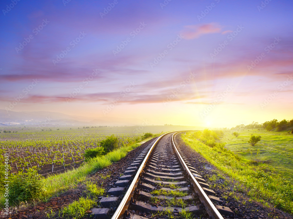 Wall mural railroad