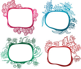 Set with floral abstract frames