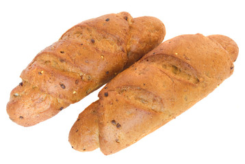 Two rye buns with cereals