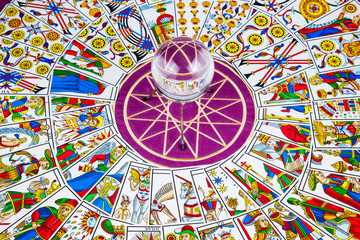 Tarot card crystal ball.