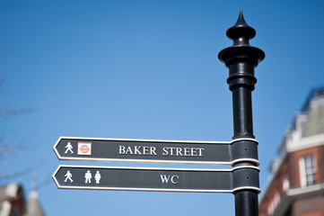 Baker street road sign in London, UK