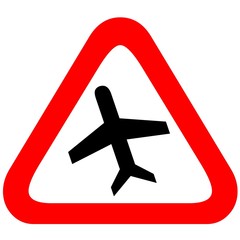 Señal aeropuerto, advertencia aviones.