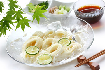 somen, fine wheat noodles, japanese summer food