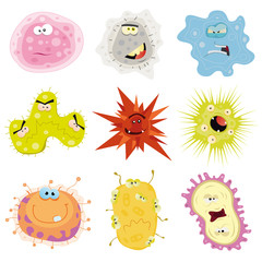 Germes de dessin animé, virus et microbes