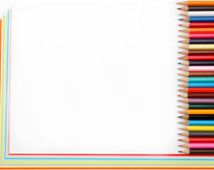 Fototapeta premium Colored pencils on a white background.