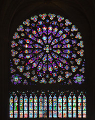 Stained Glass Window of Notre Dame