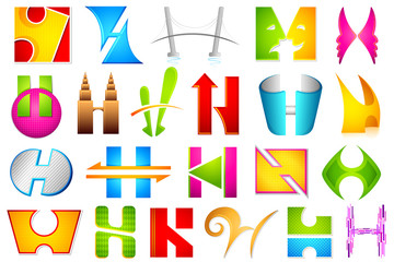 Different Icon with alphabet H