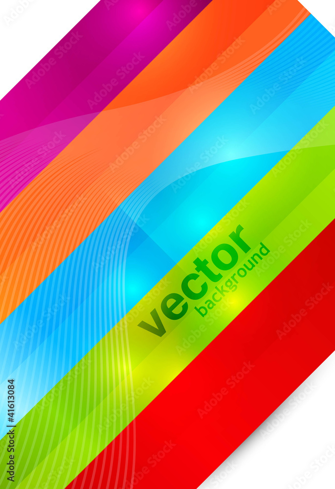 Sticker abstract set of colorful vector rainbow background