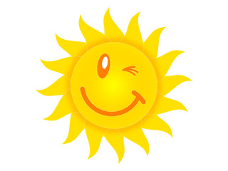 Symbol of the sun on a white background