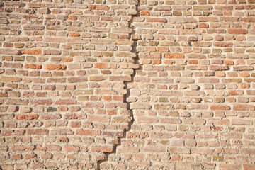 cracked brick wall