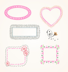 Set of cute hand drawn babies Frames