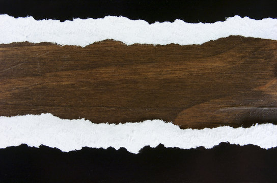 Fondo, papel rasgado, textura, madera
