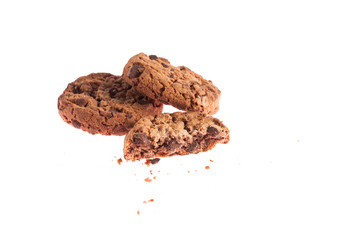 Chocolate cookies with crumbs