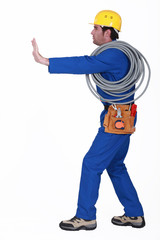 craftsman pushing something