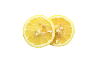 Lemon on the white background