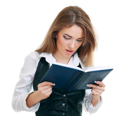 Young reading woman