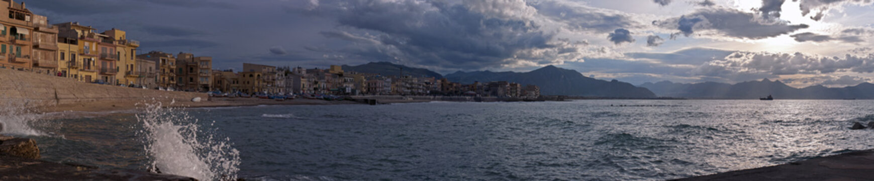 Aspra city and sea