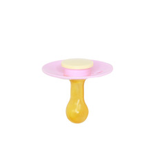 Pink baby dummy isolated on white