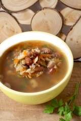 bean soup with parsley
