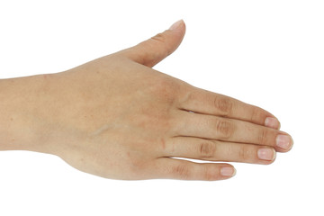 hand on white background