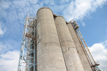 100 foot high storage tanks with stairway up side