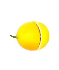 Lemon isolated on white background with copy space