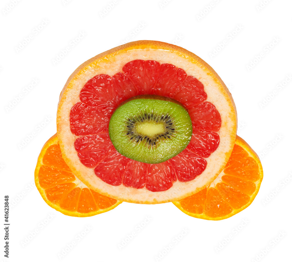 Canvas Prints Isolated Kiwi and Grapefruit