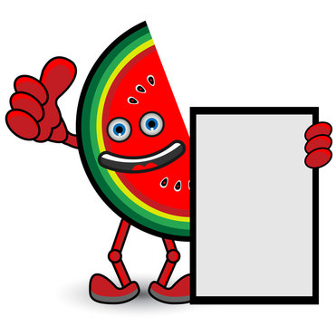 Watermelon Banner Thumb Up Pose