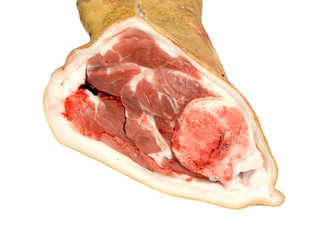 raw pork (leg) isolated on white background