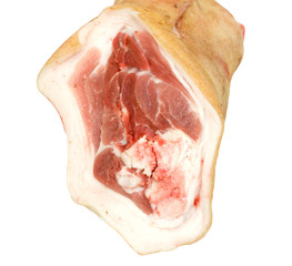 raw pork (leg) isolated on white background