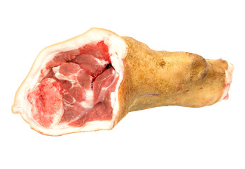 raw pork (leg) isolated on white background