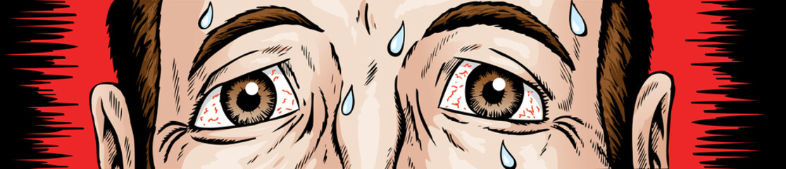 Cartoon of scared and nervous eyes