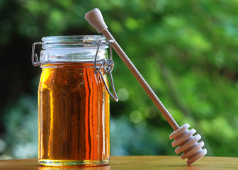 Jar of Honey with stir stick