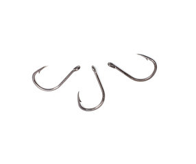 a fish hooks isolated on a white background