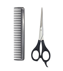 scissors and comb