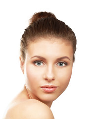 A beautiful young woman, closeup