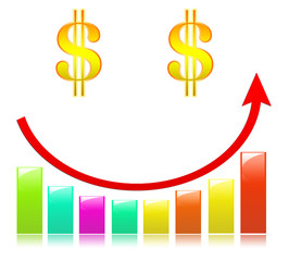 color ful Business Graph on smile