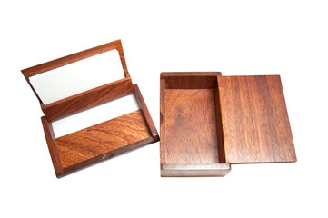 white blank business name card in box isolated