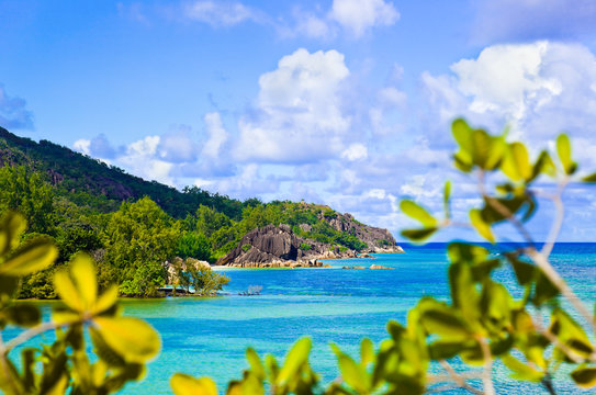 Tropical island Curieuse at Seychelles