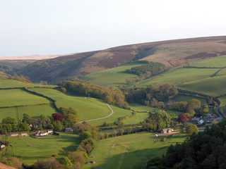 Fototapeta na wymiar Doone Valley from County Gate, Exmoor