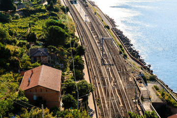Railway Station in the Village of Corniglia, Cinque Terre, Italy