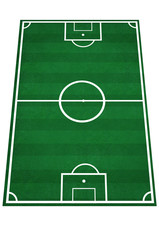 perspective view of an empty soccer field -3d rendering