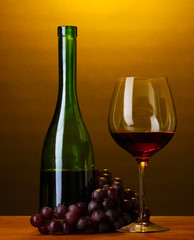 Composition of wine bottle and wineglass