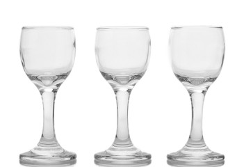 Empty glasses isolated on white