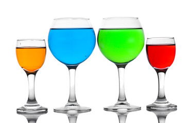 alcoholic cocktails isolated on white