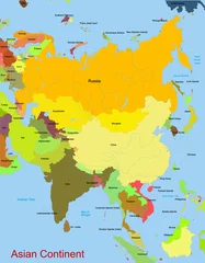 Behangcirkel Kaart van Aziatische continent © olinchuk